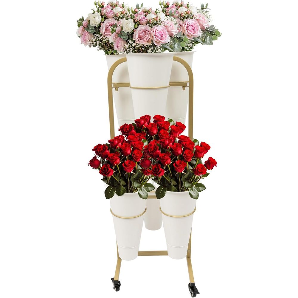 Home Decor On Wheels - 2-Tier Lower Display Stand with 6