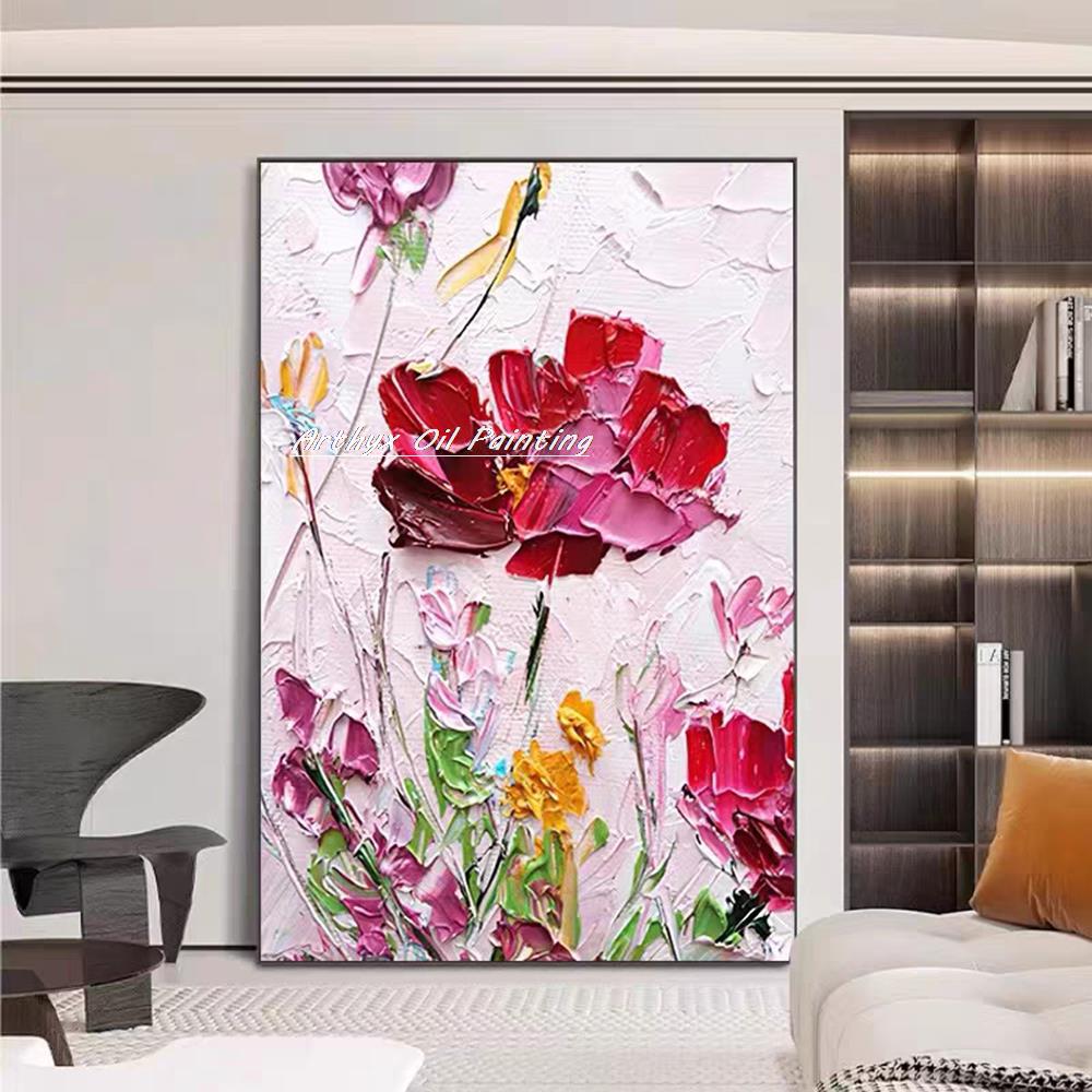 Home Decor Color Palettes - Arthyx Handmade Colorful Palette Knife Flower