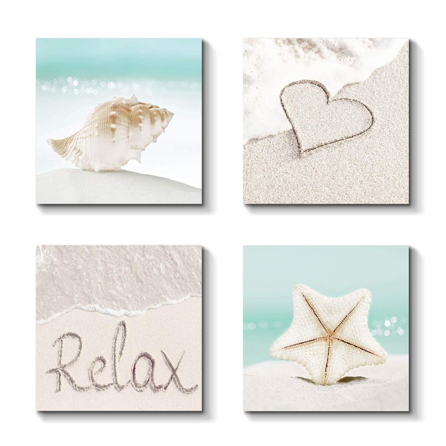 Sand Art Picture - TAR STUDIO Beach Wall Art Canvas