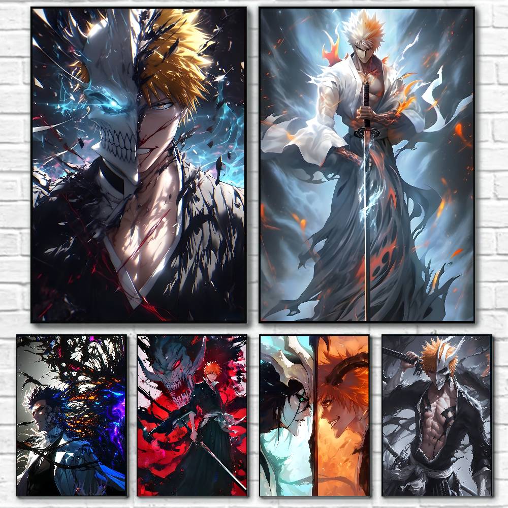 Abstract Oil Painting - B-Bleach K-Kurosaki I-Ichigo Anime Poster Canvas