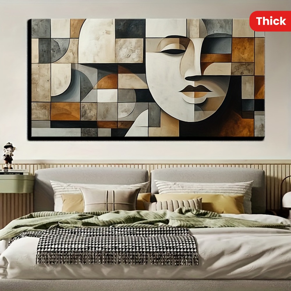 Abstract Oil Painting - Hand-painted oil paintings in abstract geometric
