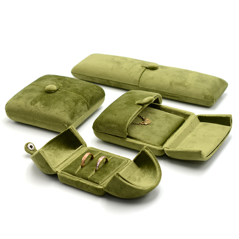 Ceramic Trinket Dish - High-quality Velvet Double-opening Jewelry Storage Box