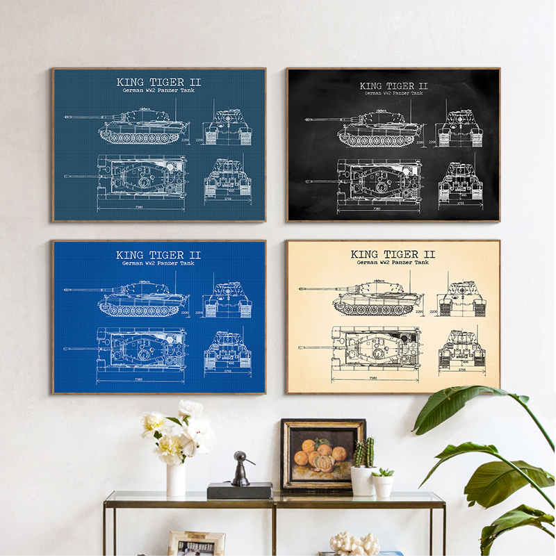Germany Home Decor - WW2 Tank Patent Vintage Posters and