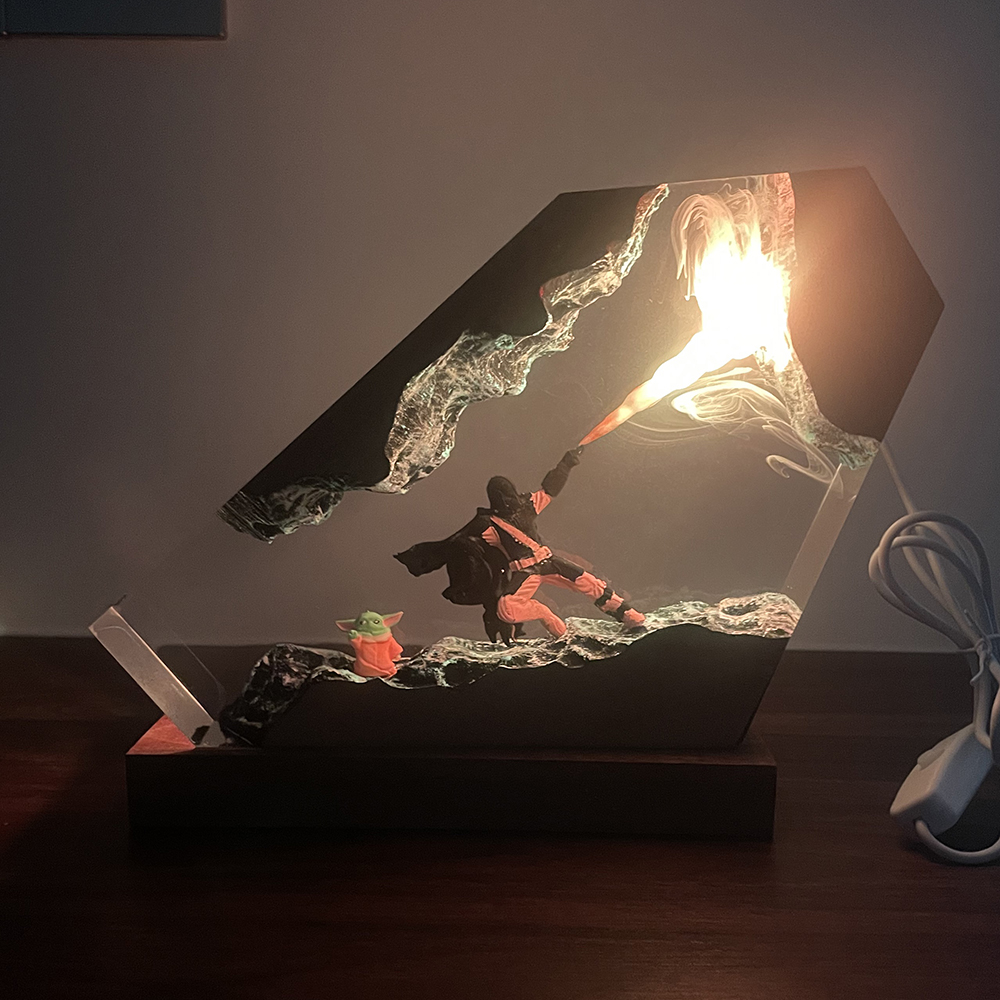Home Decor Resin - Table Resin Lamp Sci-fi Figure Colorful