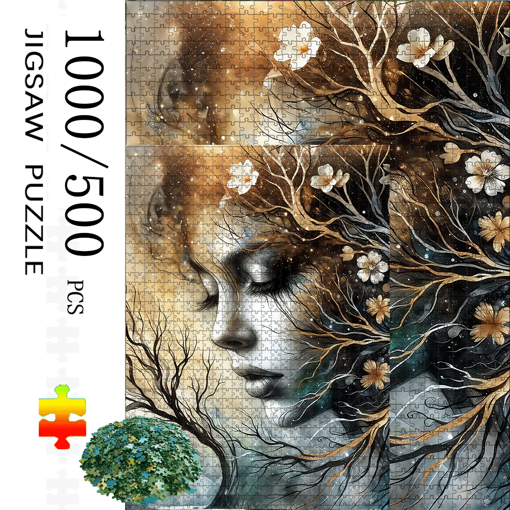 Home Decor Games Free - 1000/500pcs -Inspired Cherry Blossom & Woman