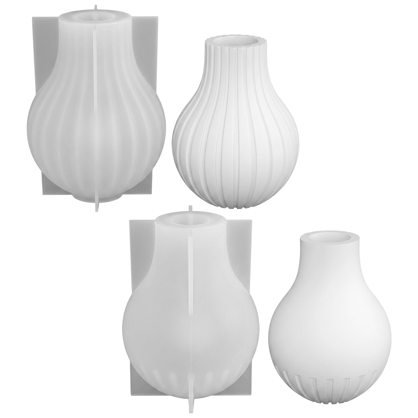 Home Decor Trends - Silicone Vase Mold with Stripe Design