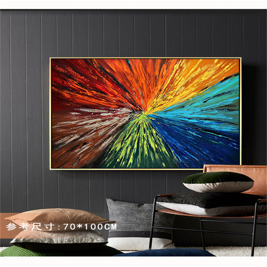 Home Decor Color Palettes - Handmade Oil Painting On Canvas Colorful