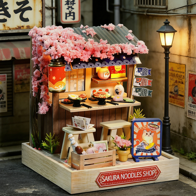 Home Decor Store - Mini Dollhouse Kit Sakura Street Cafe