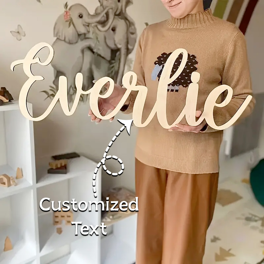 Home Decor For Wedding - 1pc Custom Wooden Surname Brand -