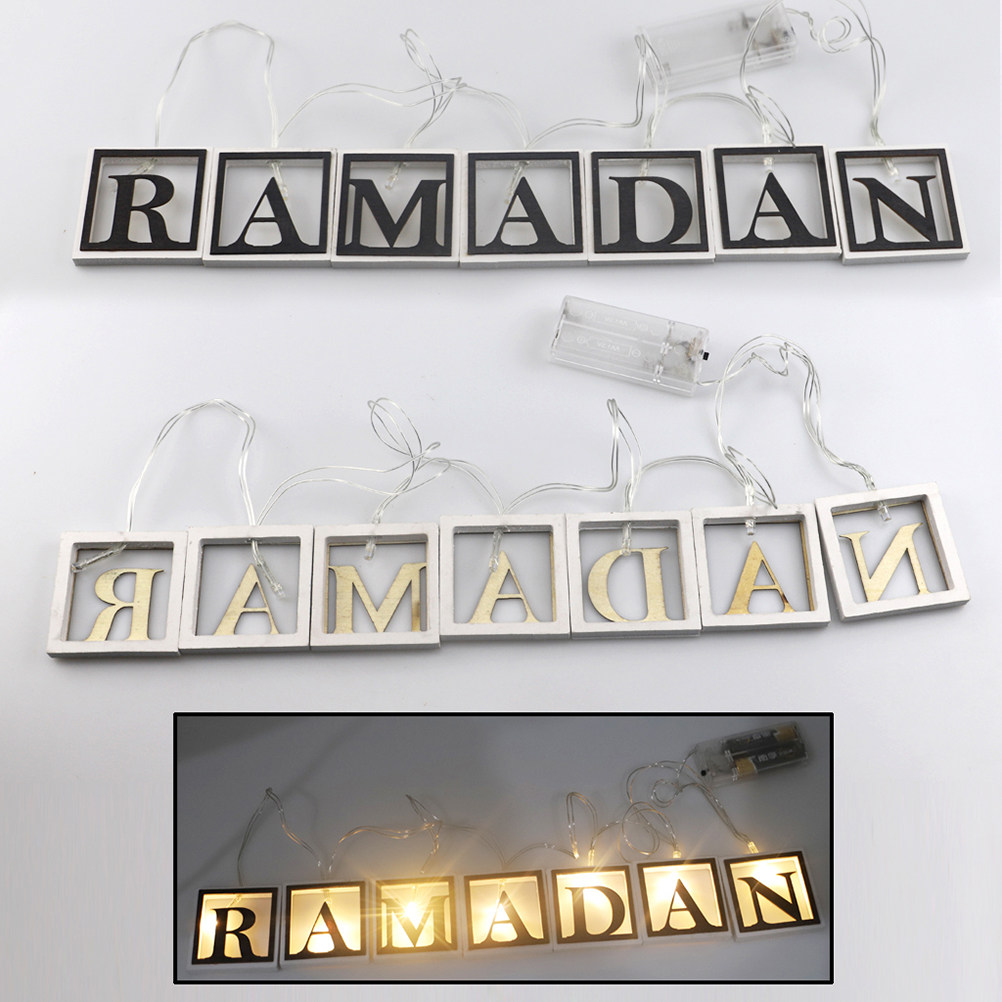 Home Decor Ramadan - 1Set LED Decorative String Lights Wooden