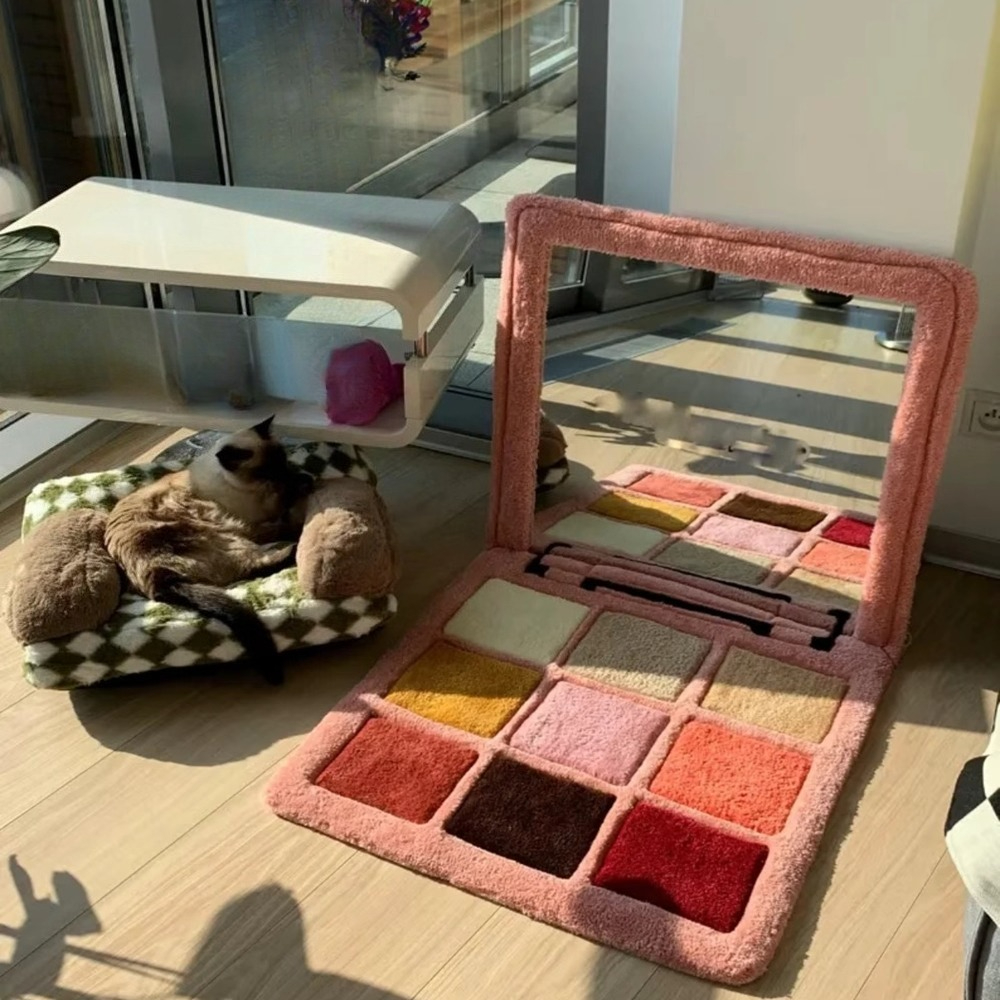 Home Decor Color Palettes - Eyeshadow Palette Colorful Carpet Style Mirror