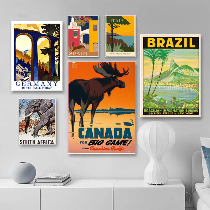 Home Decor Canada - Famous City Travel Poster Brazil Spain