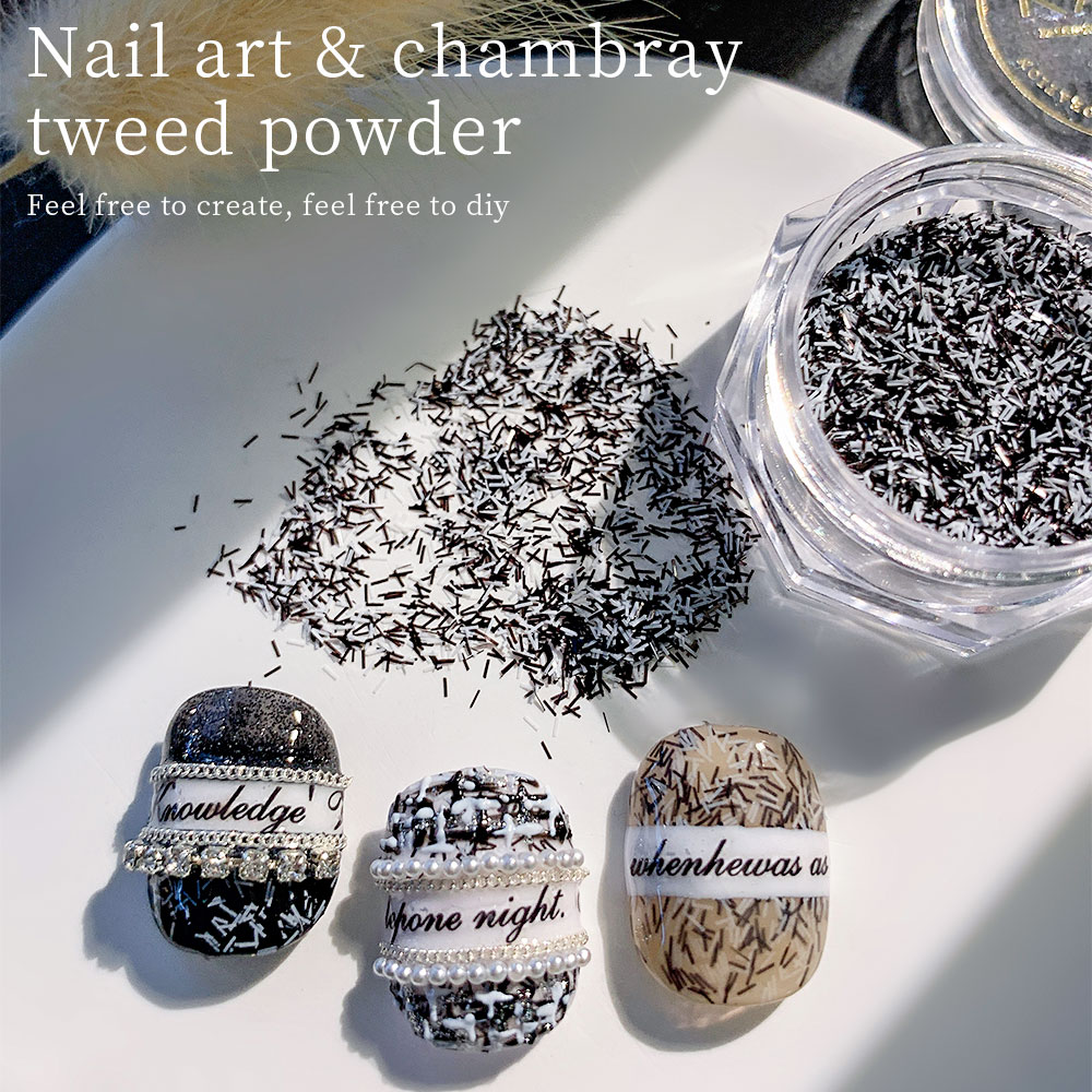 Sand Art Picture - 1Box Nail Powder Glitter Black White