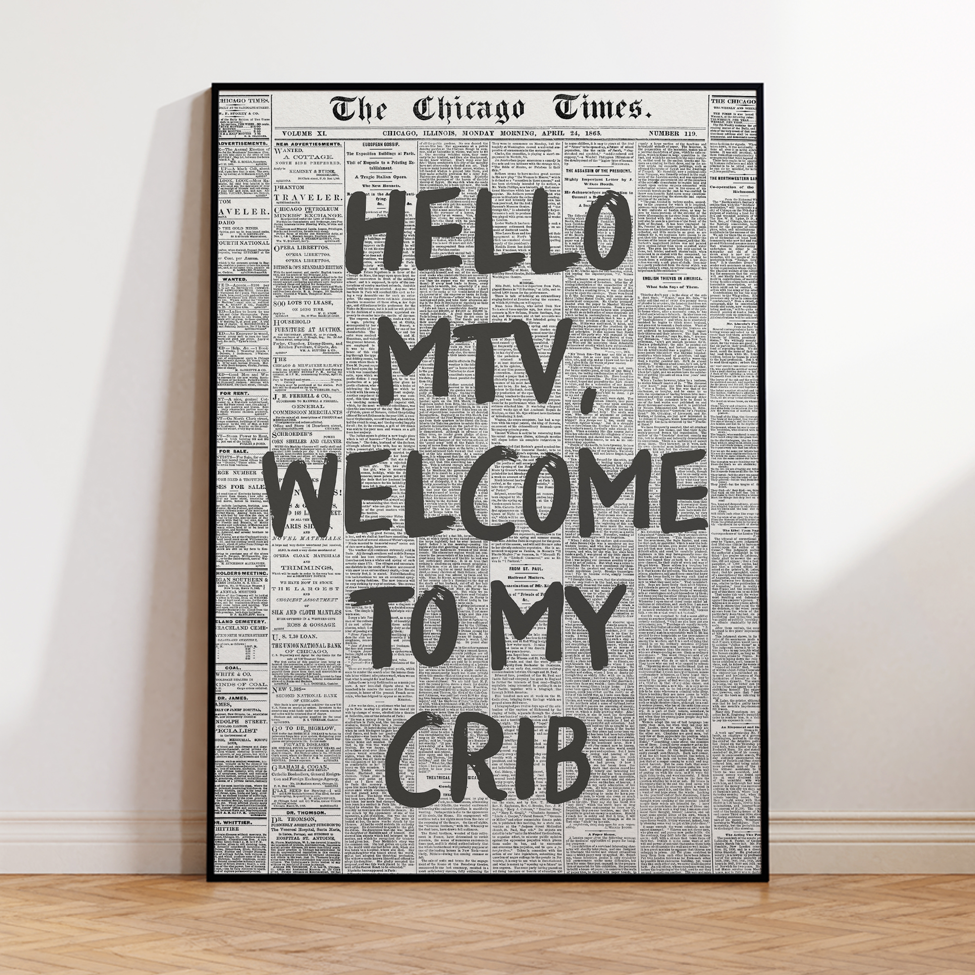 Abstract Oil Painting - Hello MTV Welcome To My Crib