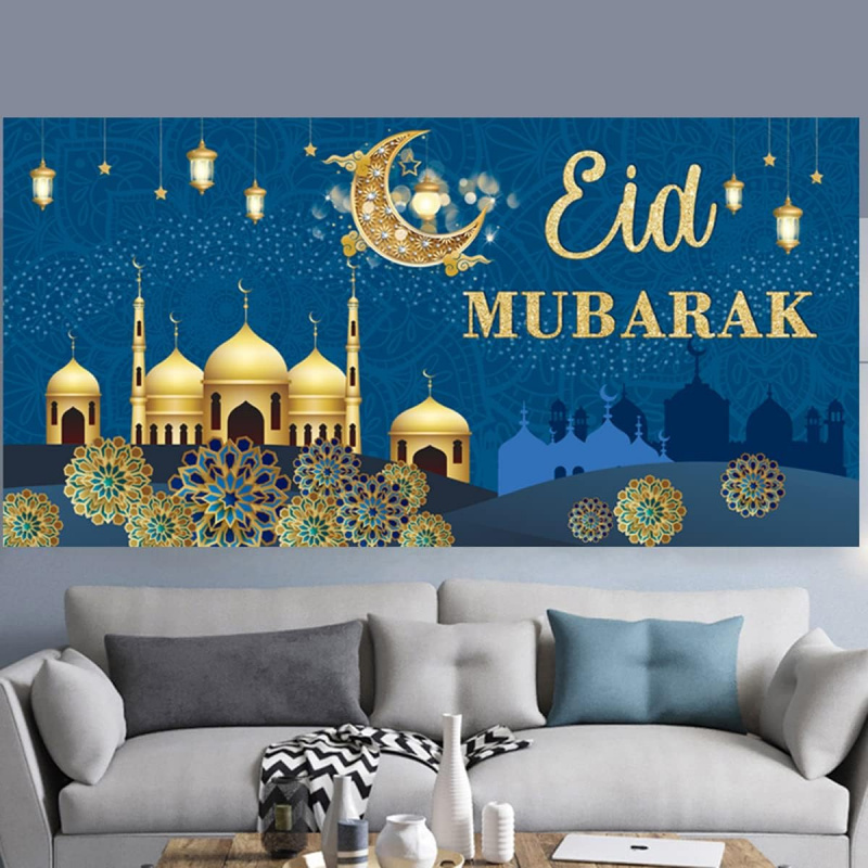 Home Decor Ramadan - VIKAMA Eid Al Fitr Blue Banner