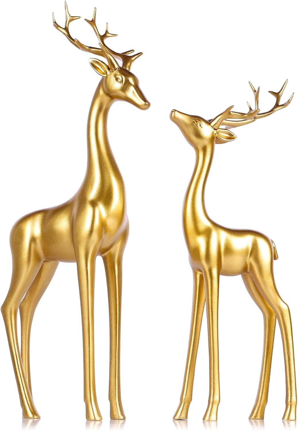 Home Decor Resin - Large Gold Reindeer Figurines, 13