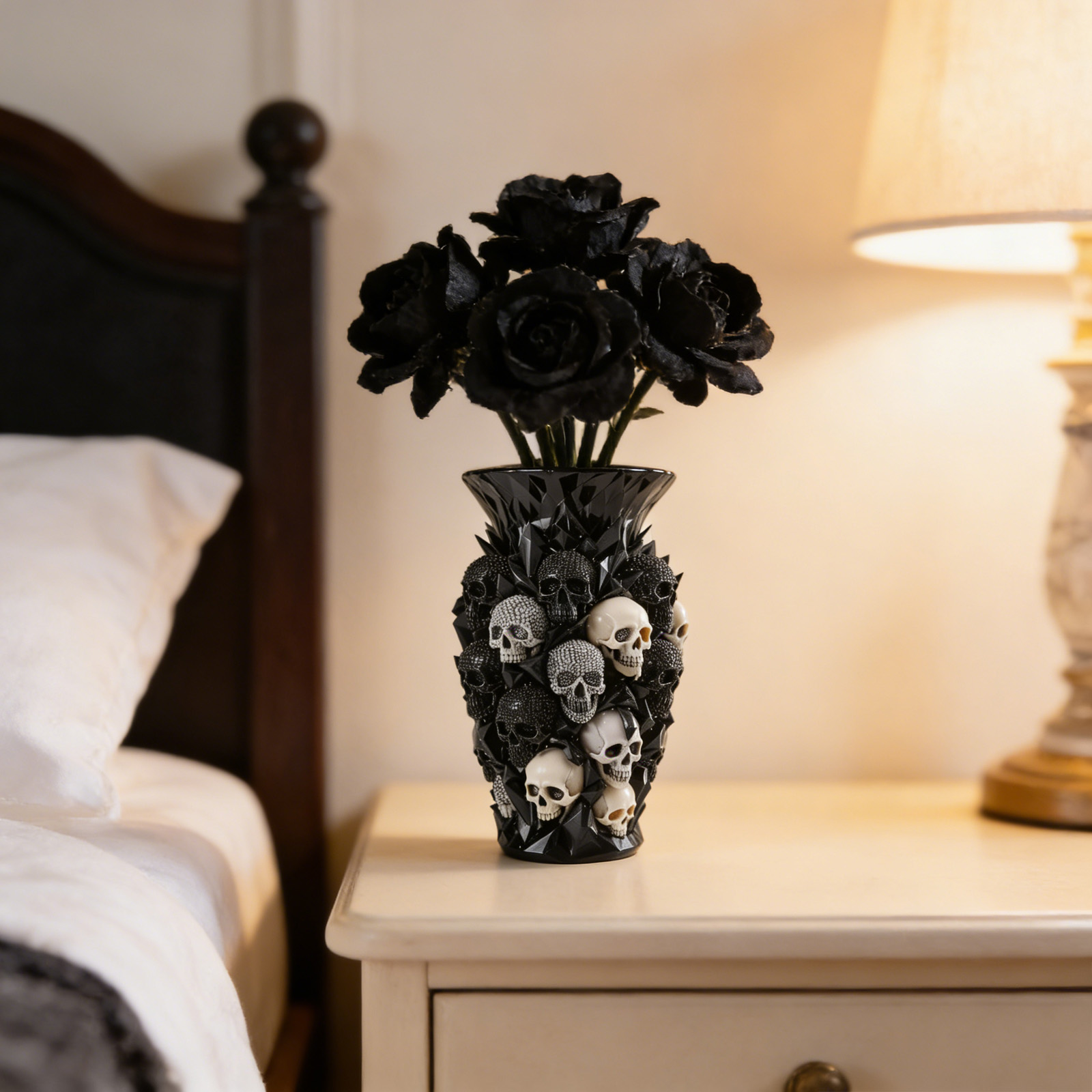 Home Decor Trend 2026 - Gothic Skull Vase Sculpture Spiked Design