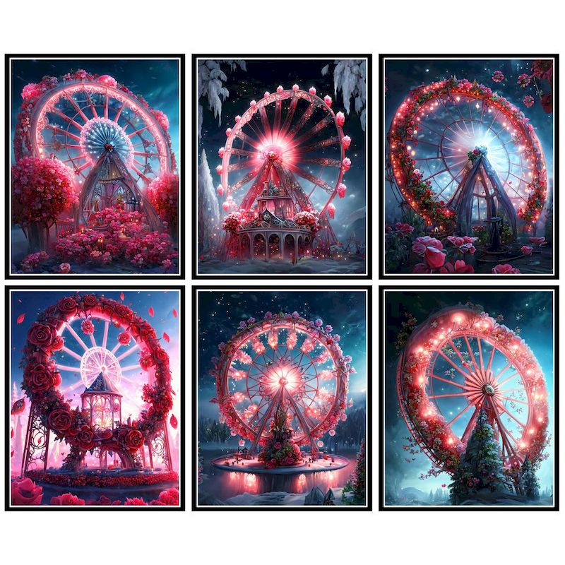 Home Decor On Wheels - 1pc frameless Coloring By Numbers Red
