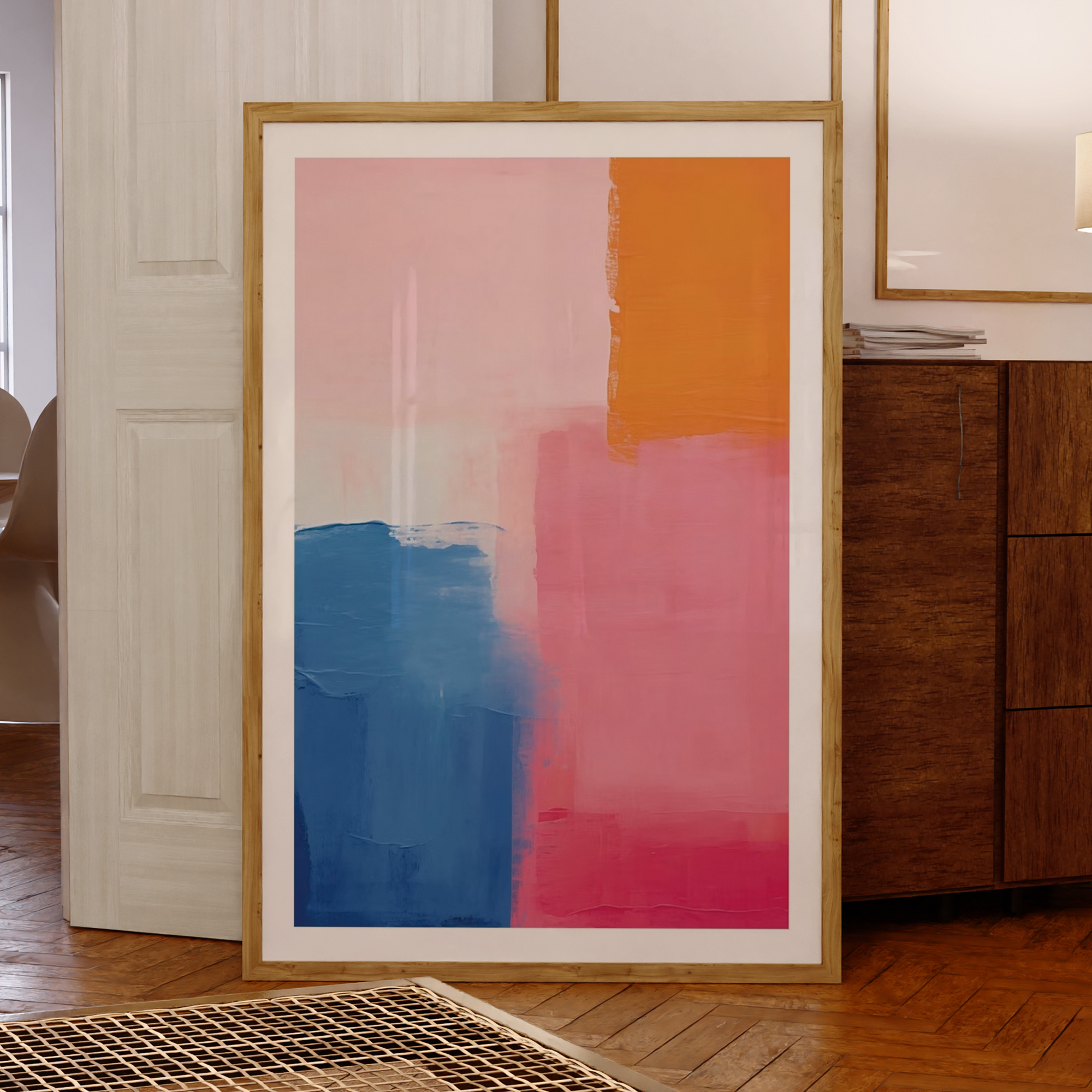 Abstract Oil Painting - Abstract Draw Vibrant Energy Wall Art