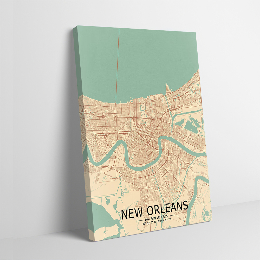 New Orleans Vintage Map Poster – Home Decor New Orleans recenzja i cena