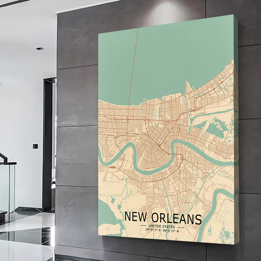 New Orleans Vintage Map Poster – Home Decor New Orleans recenzja i cena