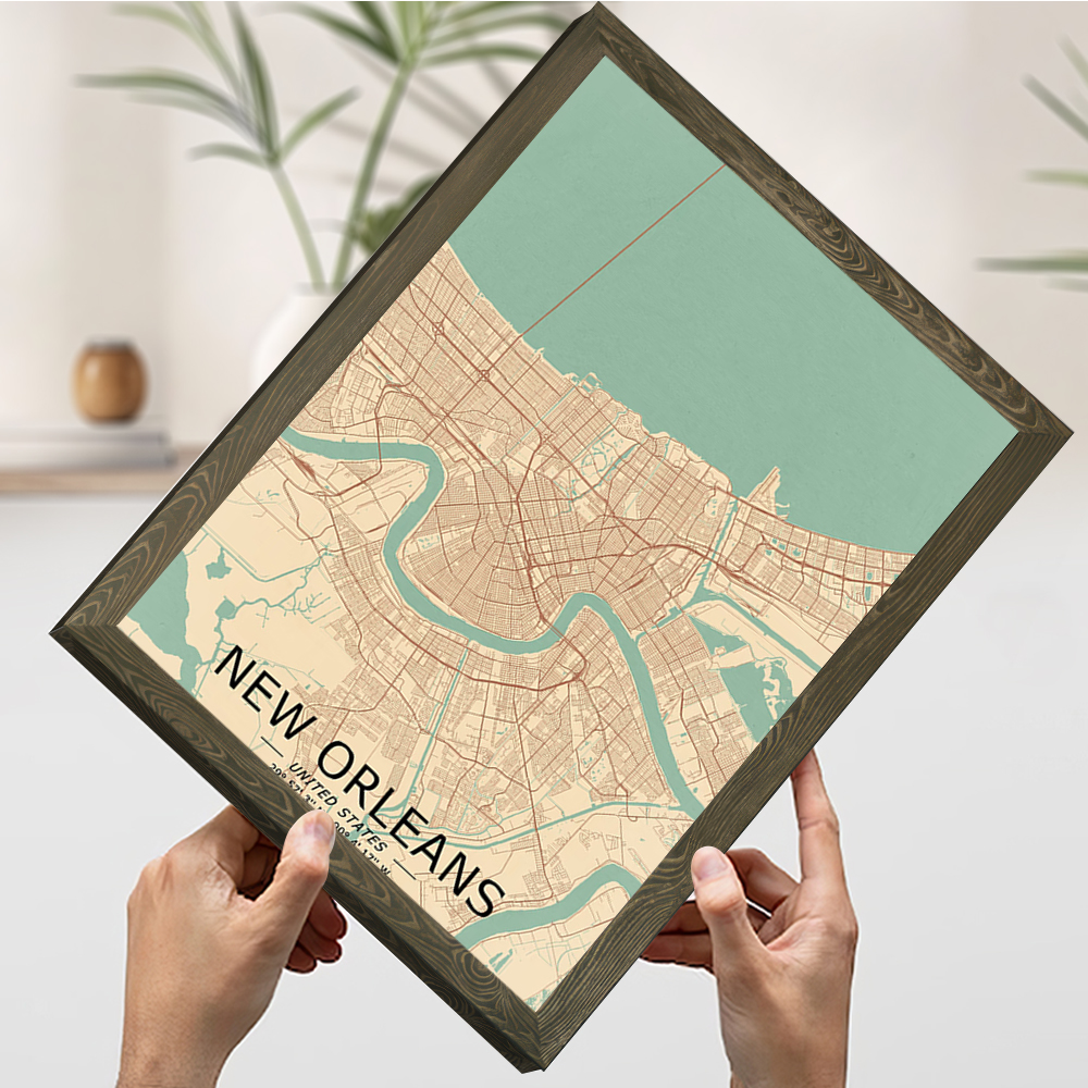New Orleans Vintage Map Poster – Home Decor New Orleans recenzja i cena