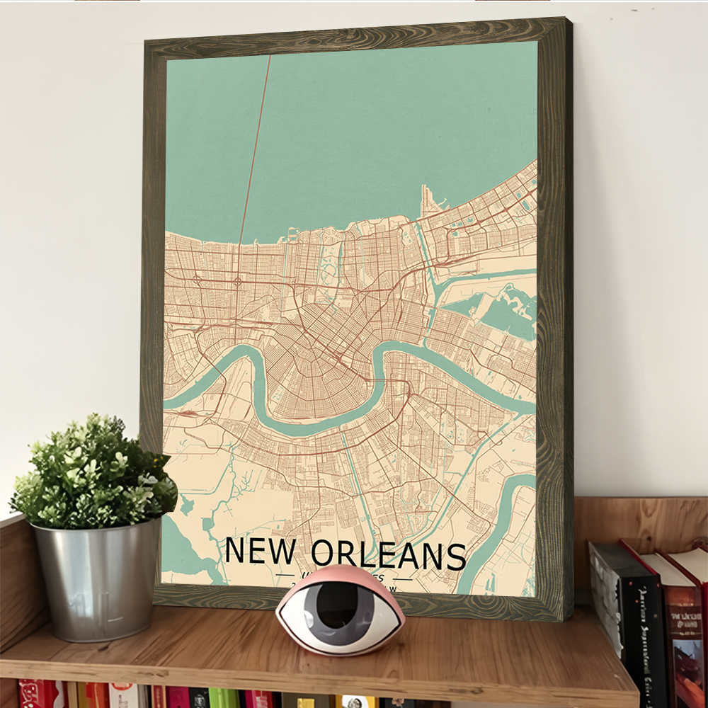 New Orleans Vintage Map Poster – Home Decor New Orleans recenzja i cena