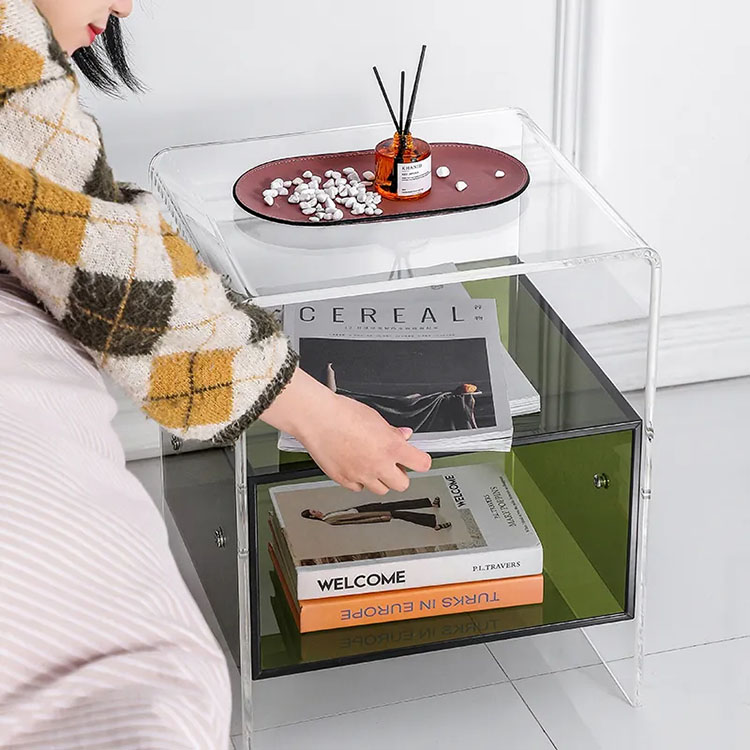 ！@Clear Acrylic Bedside Table  – Home Decor On Wheels recenzja i cena