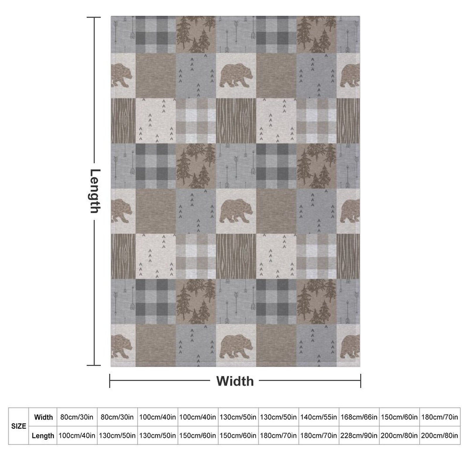 Bear Patchwork - Rustic Neutra – Neutral Throw Blanket recenzja i cena