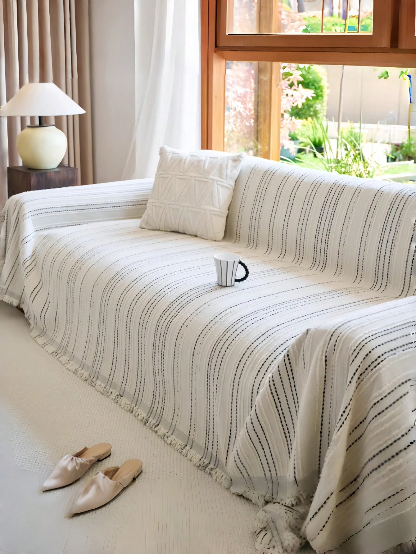 Minimalist Striped Chenille So – Home Decor Sofa recenzja i cena
