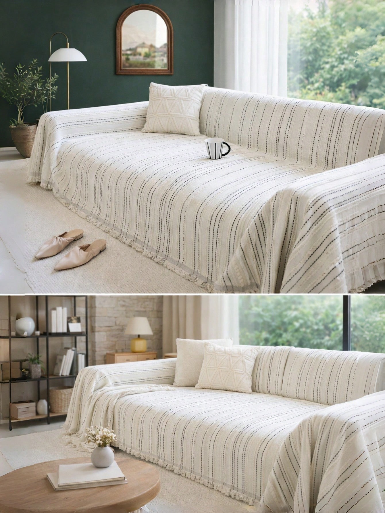Minimalist Striped Chenille So – Home Decor Sofa recenzja i cena