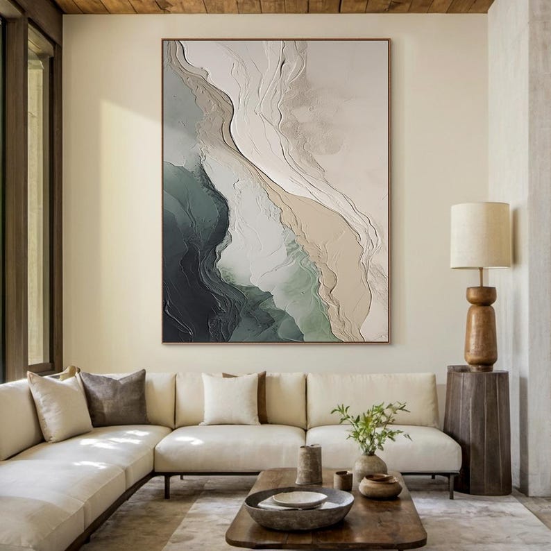 Hand-Painted Green Abstract Te – Abstract Oil Painting recenzja i cena