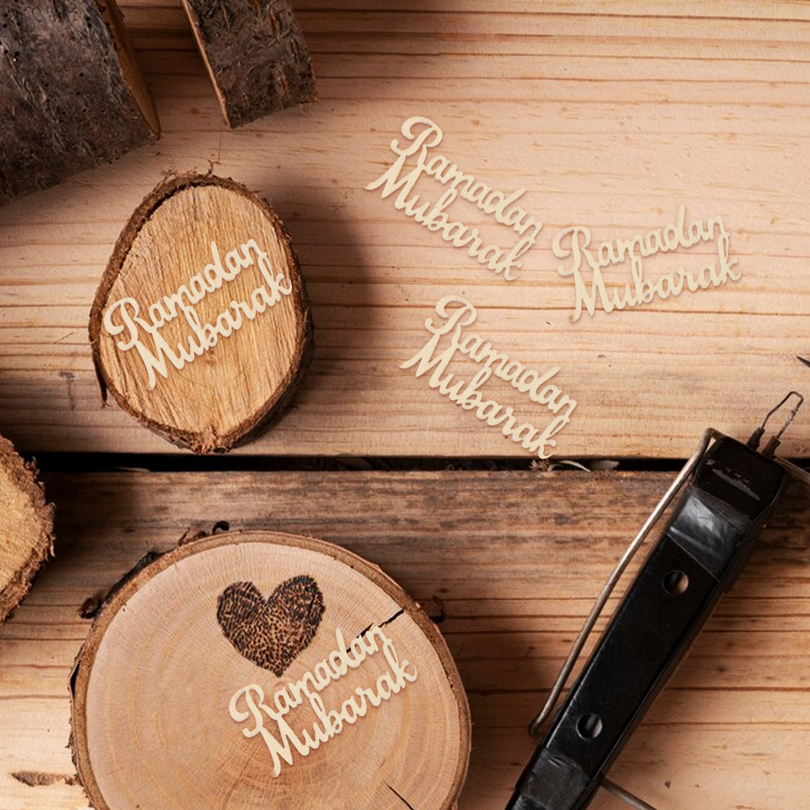 15Pcs Ramadan Mubarak Wood Pie – Home Decor Ramadan recenzja i cena