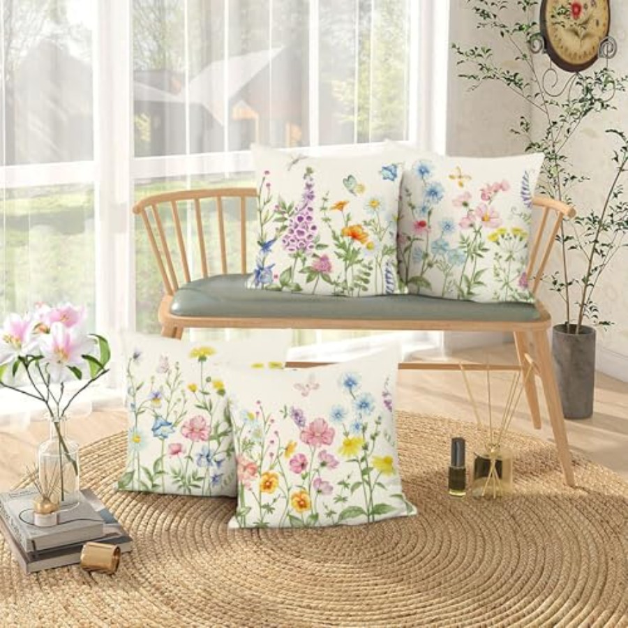 Spring Floral Throw Pillow Cov – Home Decor Sofa recenzja i cena