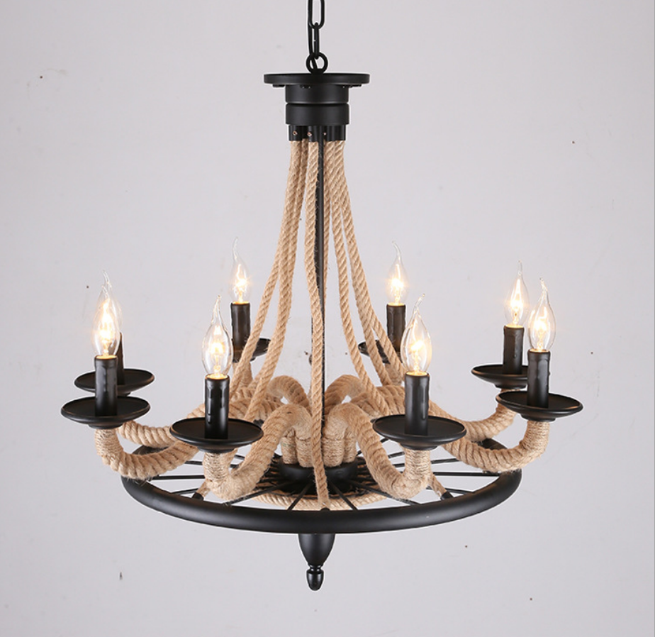 Retro Metal chandelier Hemp Ro – Home Decor On Wheels recenzja i cena