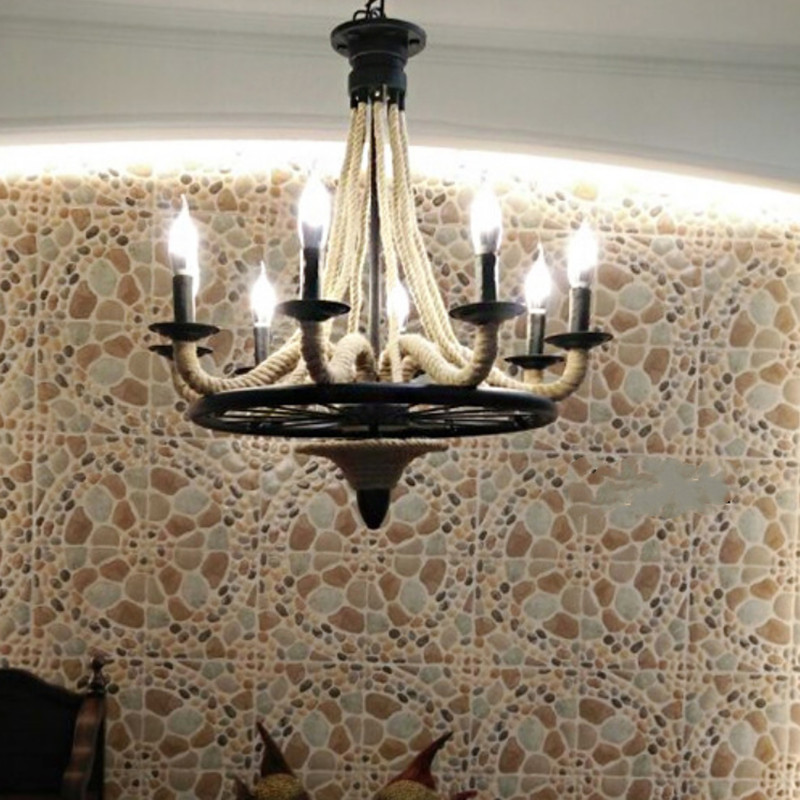Retro Metal chandelier Hemp Ro – Home Decor On Wheels recenzja i cena