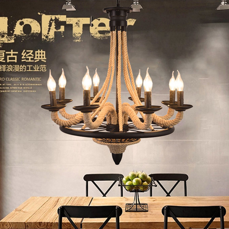 Retro Metal chandelier Hemp Ro – Home Decor On Wheels recenzja i cena