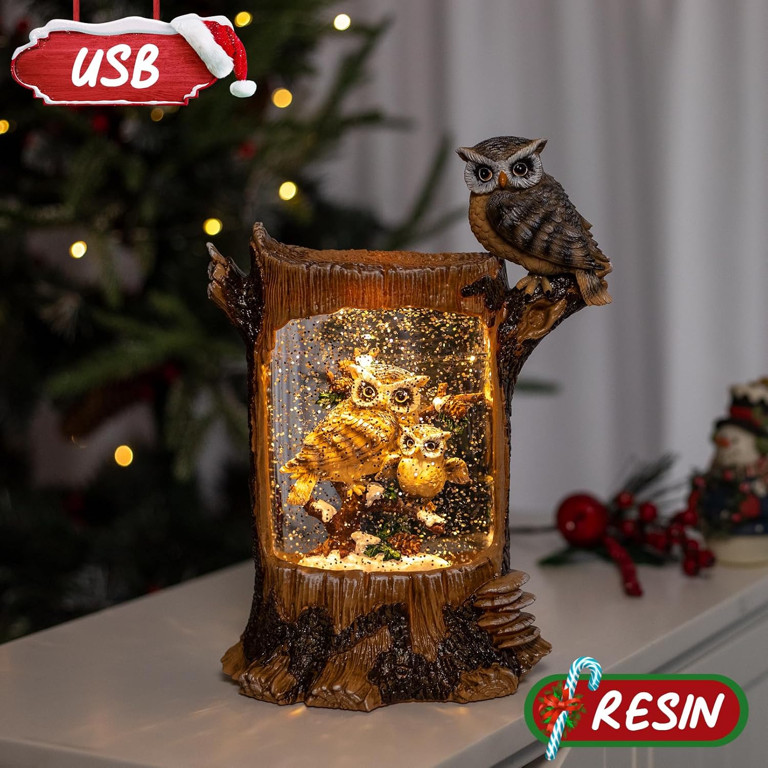Christmas Owl Family Snow Glob – Home Decor Collection recenzja i cena