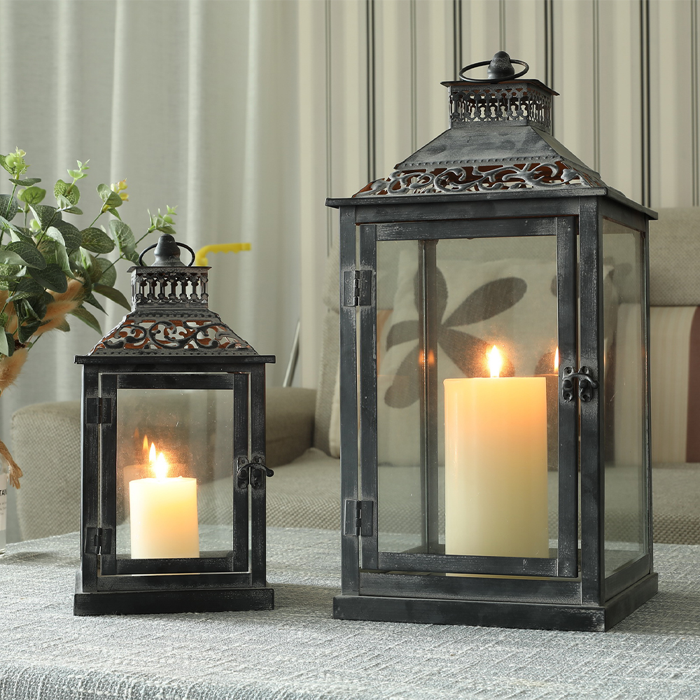 Set of Two Antique Grey Metal  – Home Decor For Wedding recenzja i cena