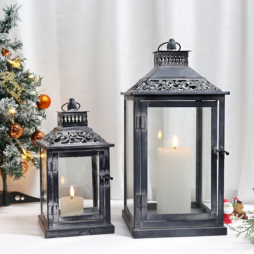 Set of Two Antique Grey Metal  – Home Decor For Wedding recenzja i cena
