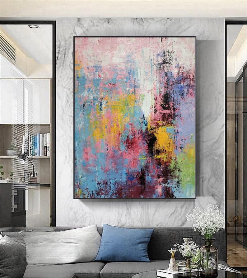 Hand-Painted Multicolour Large – Abstract Oil Painting recenzja i cena