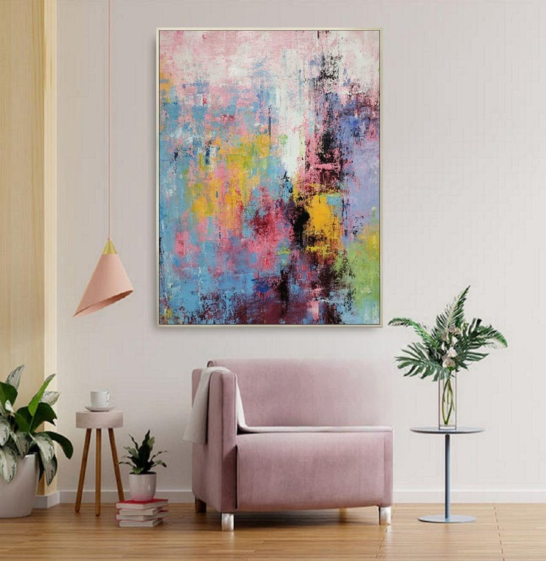 Hand-Painted Multicolour Large – Abstract Oil Painting recenzja i cena