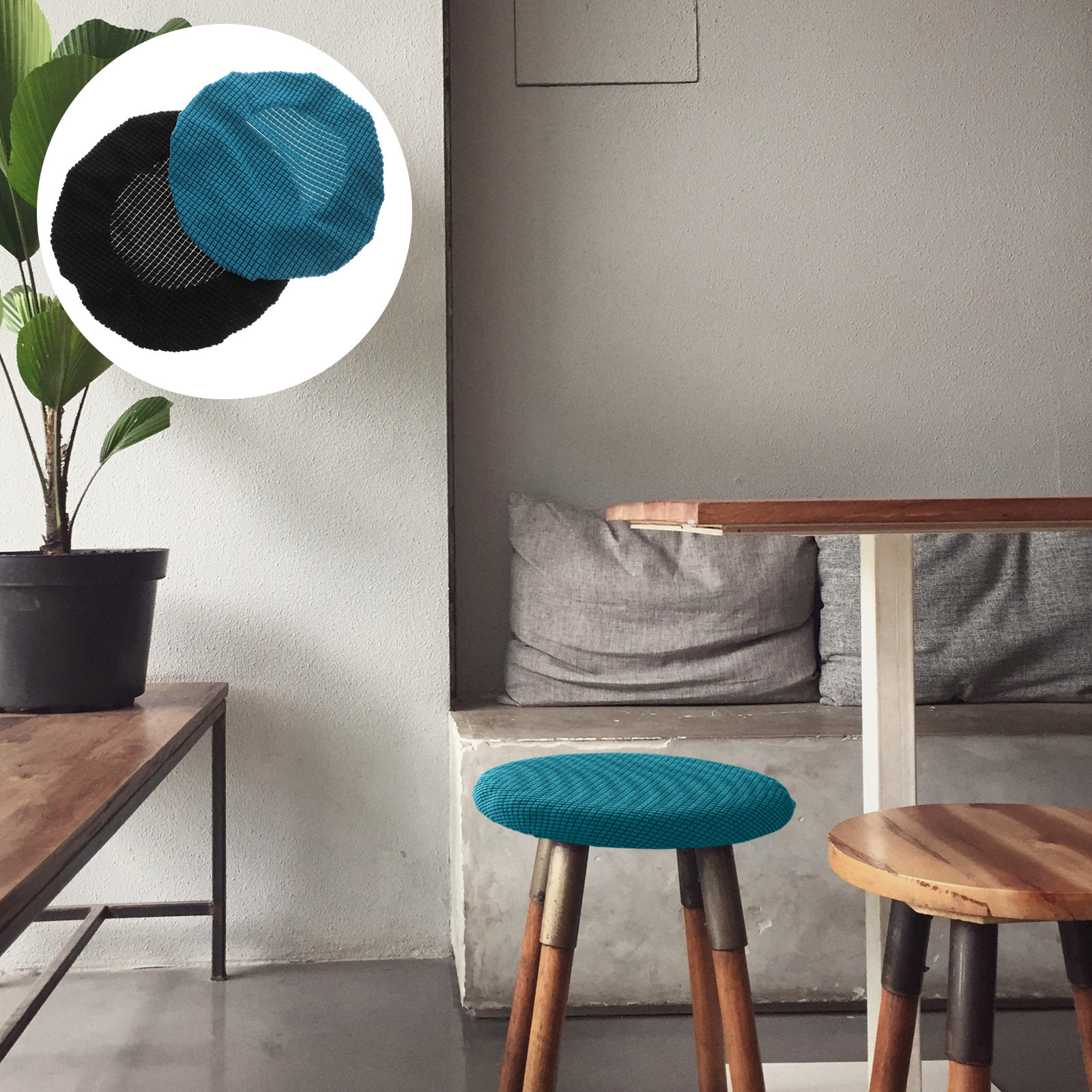 2Pcs Round Stool Covers Elasti – Home Decor Sofa recenzja i cena
