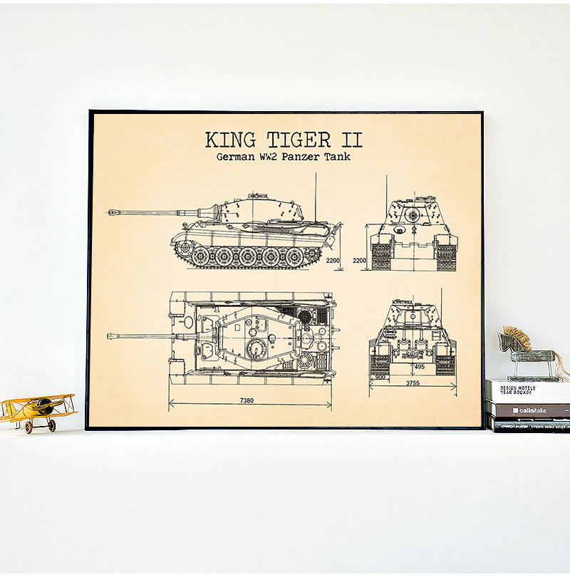 WW2 Tank Patent Vintage Poster – Germany Home Decor recenzja i cena