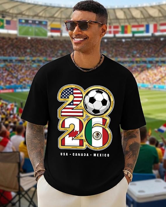 2026 Soccer Fan T-Shirt Men US – Home Decor Canada recenzja i cena