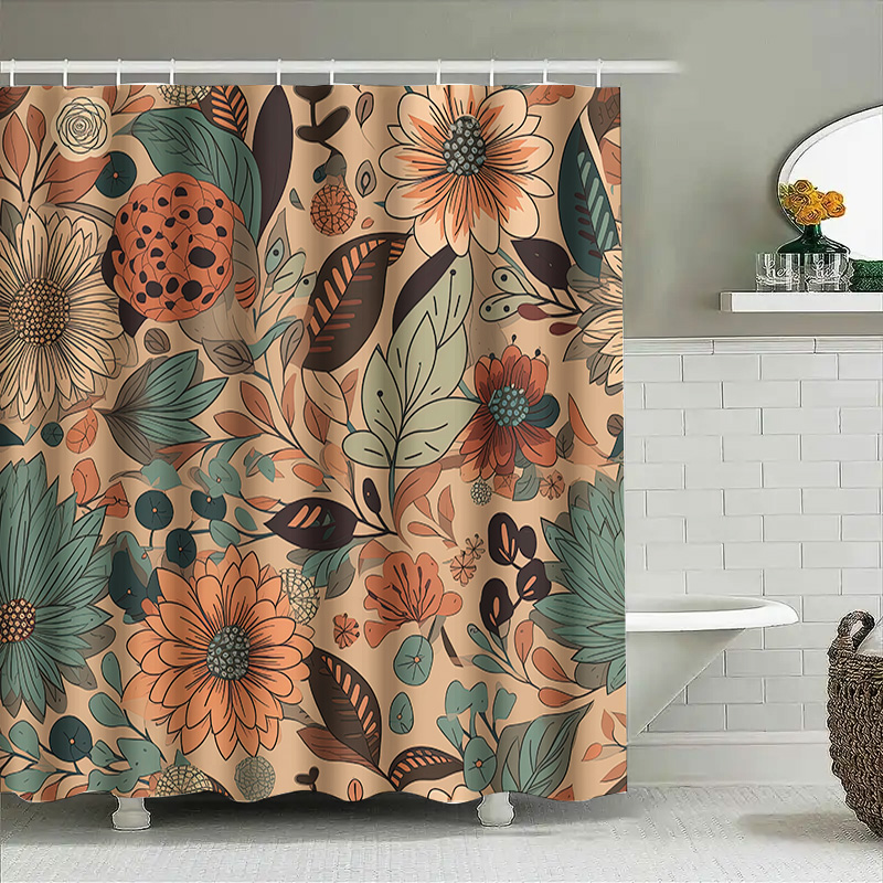 Modern Floral Shower Curtain R – Home Decor Color Palettes recenzja i cena
