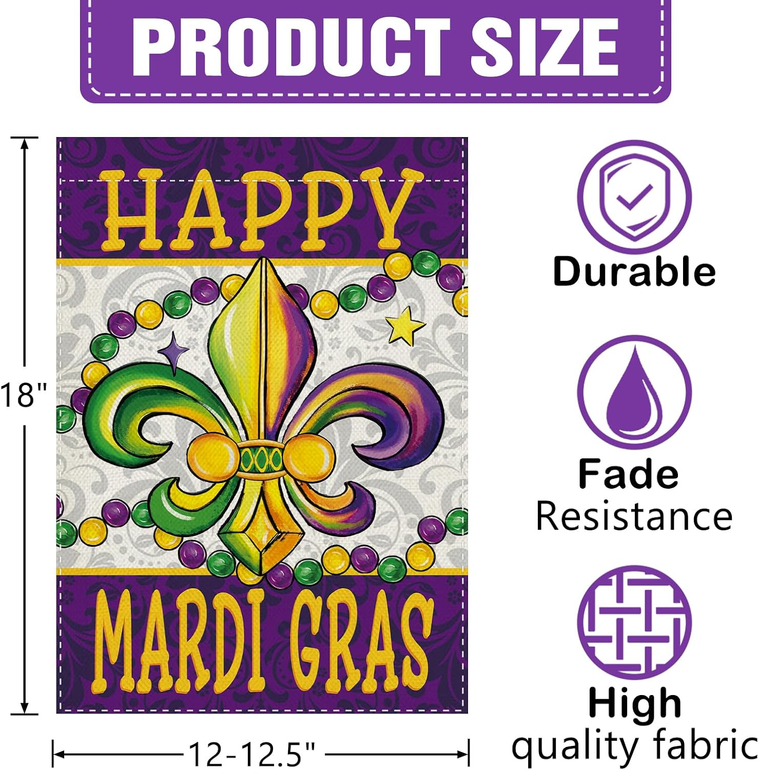 Dyrenson Happy Mardi Gras Fleu – Home Decor New Orleans recenzja i cena