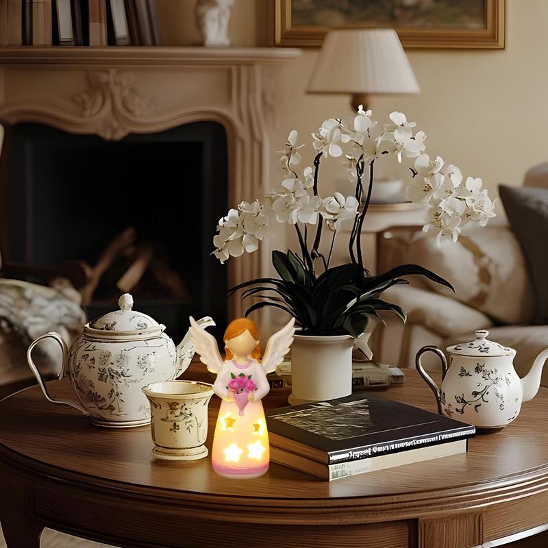 Candlestick Lamp Angel Statue  – Home Decor Resin recenzja i cena