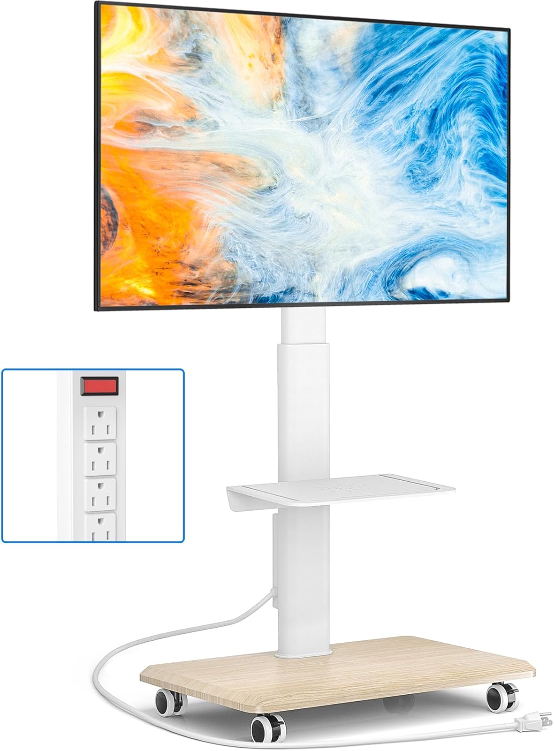 Sleek Rolling TV Stand with Po – Home Decor On Wheels recenzja i cena