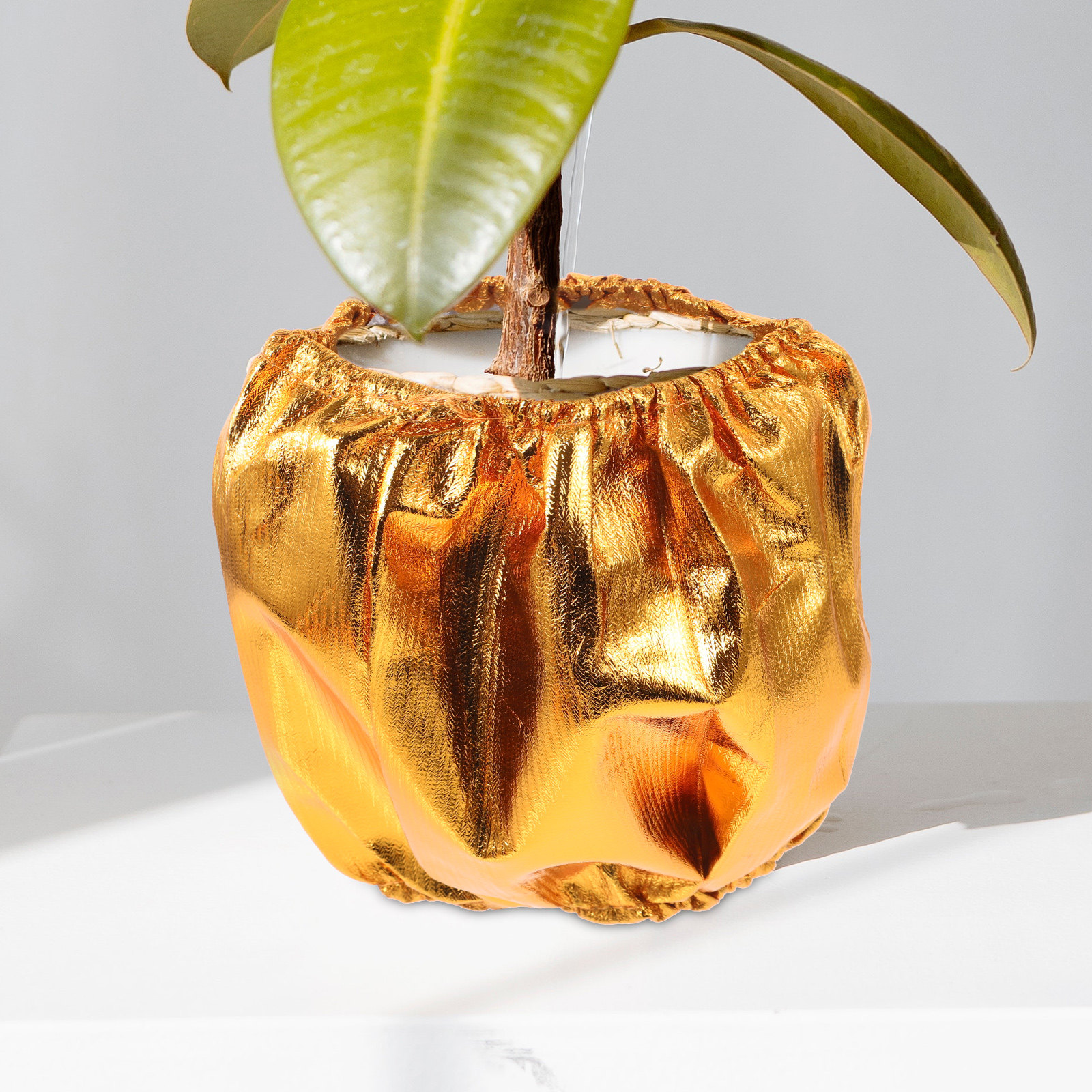 2Pcs Gold Fabric Flower Pot Co – Home Decor Store recenzja i cena